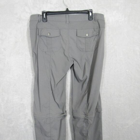 Prana Pants Womens 12 Gray Convertible Hiking Outdoor Zip Off Cargo Lightweight - Picture 8 of 13